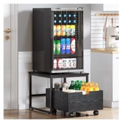 Mini Fridge Stand with Storage, Mini Fridge Stand Table Shelf with Lockable Mobile Wheel, Beverage Compact Refrigerator Stand Storage Cabinet Appliance Platform for Dorm, Apartment,Office
