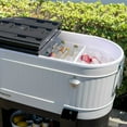 thumbnail image 4 of Permasteel 120-QT Outdoor Portable Patio Cooler Ice Chest with 2 Drink Dividers, Swivel Caster Wheels, Heavy-Duty Handles, White, 4 of 12