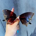 thumbnail image 1 of Gafas de sol de lujo con diseño de mariposa y diamantes para mujer, marca y2k, gafas de sol de gran tamaño sin montura Vintage, gafas de sol para mujer Dengxun unisex, 1 of 2