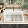 thumbnail image 5 of DeerValley DV-1K509 Fireclay 27" L x 19" W Undermount Kitchen Sink in White with Grid and Strainer, 5 of 9