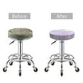 thumbnail image 3 of Lavender Glitter Foil Stripes Round Bar Stool Seat Covers, Elastic Round Chair Cover Stool Seat Slipcover Bar Stool Cushions Round Pad for 12-14 inch, 3 of 5