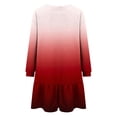 thumbnail image 6 of Annhoo Sweatshirt Dresses Women Fall Fashion Gradient Colour Crewneck Mini Dress Long Sleeve Pleated Dress, 6 of 6