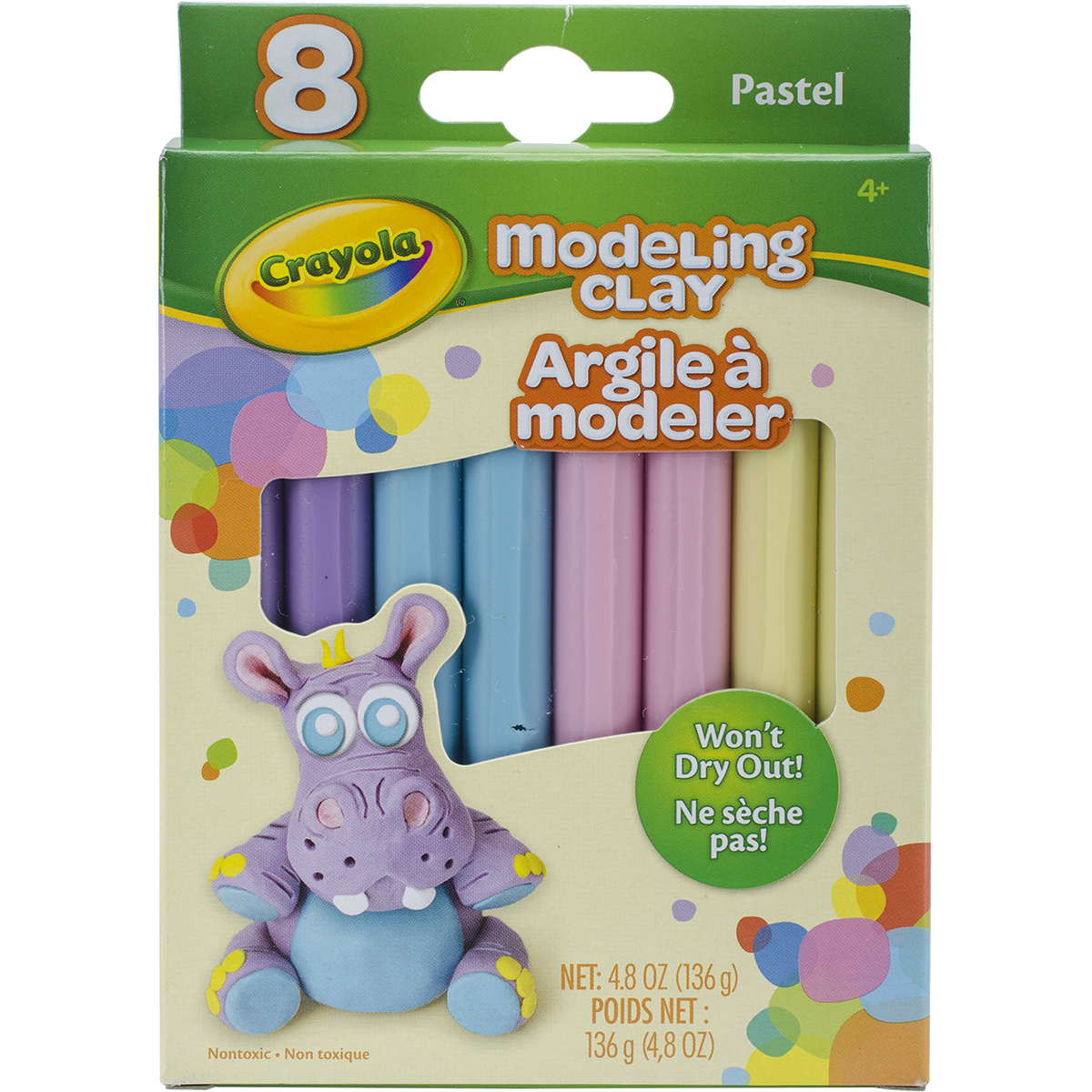 Crayola Modeling Clay, Pastel, Assorted Colors, NonDrying, Gift