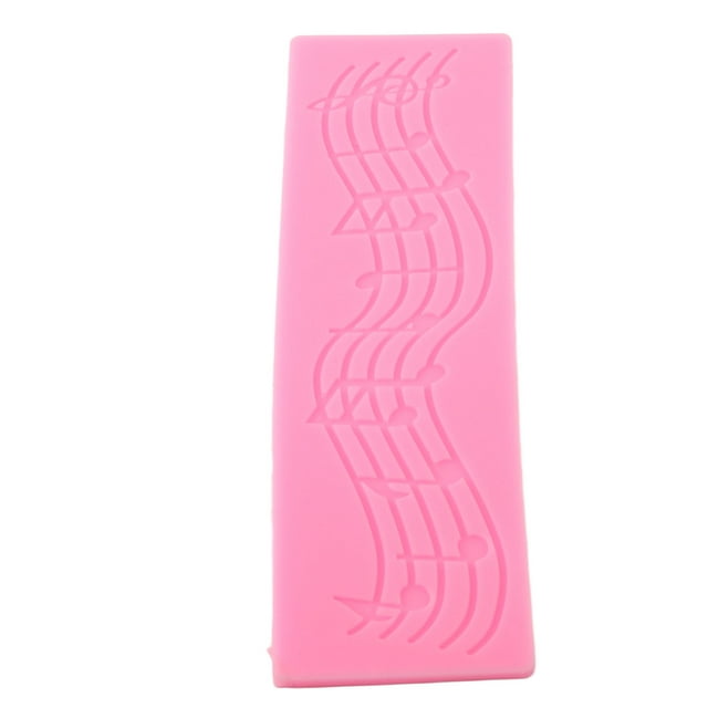 Molde de Silicona Con Nadas Musicales, Tapete Para Fondant, Herramienta de Decoració de Pasteles para Pastel de Boda Clásico, Color Rosa