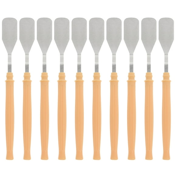 Qiysamall 12Pcs Metal Oil Painting Spatula Art Craft Metal Spatula with Plastic Handles