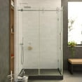 thumbnail image 2 of Fine Fixtures Frameless Shower Enclosure Sliding Shower Glass Door - Tempered Glass 60" W x 34.25 D x 74.25 H Polished Chrome Finish, 2 of 12
