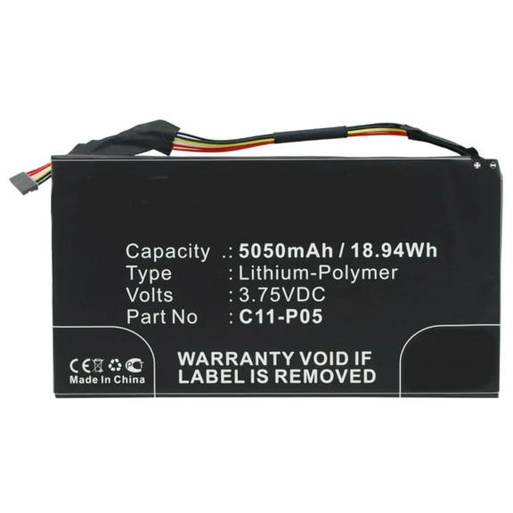 Batteries N Accessories BNA-WB-P5137 Tablets Battery - Li-Pol, 3.75V, 5050 mAh, Ultra High Capacity Battery - Replacement for Asus C11-P05 Battery