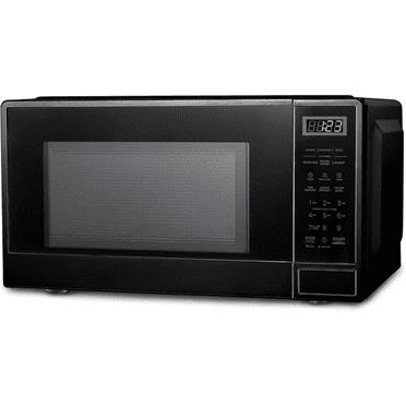 1.1 Cu Ft Microwave with 10 Power Levels, Small Microwave with Push Button, 1000W Countertop Microwave with Kitchen Timer, Door Lock, & Digital Controls, Black