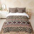 thumbnail image 2 of Erosebridal Hippie Aztec Twin Bedding Sets, Brown Black Leopard Print Bedding Comforter Set, Reversible 7pcs, 2 of 6