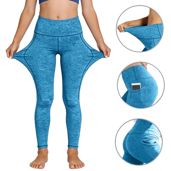 BRGZLK Girls Seamless Leggings Fashion Casual Stretch High Waistd Yoga Pants Soft Comfortable Athletic Running Dance Pants with Pockets Light Blue 6-7 Years