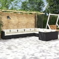 thumbnail image 1 of vidaXL 9 Piece Garden Lounge Set with Cushions Poly Rattan Black, 1 of 4