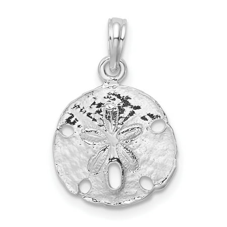 Diamond2Deal 925 Sterling Silver Rhodium-Plated Polished Sand Dollar Pendant for Women