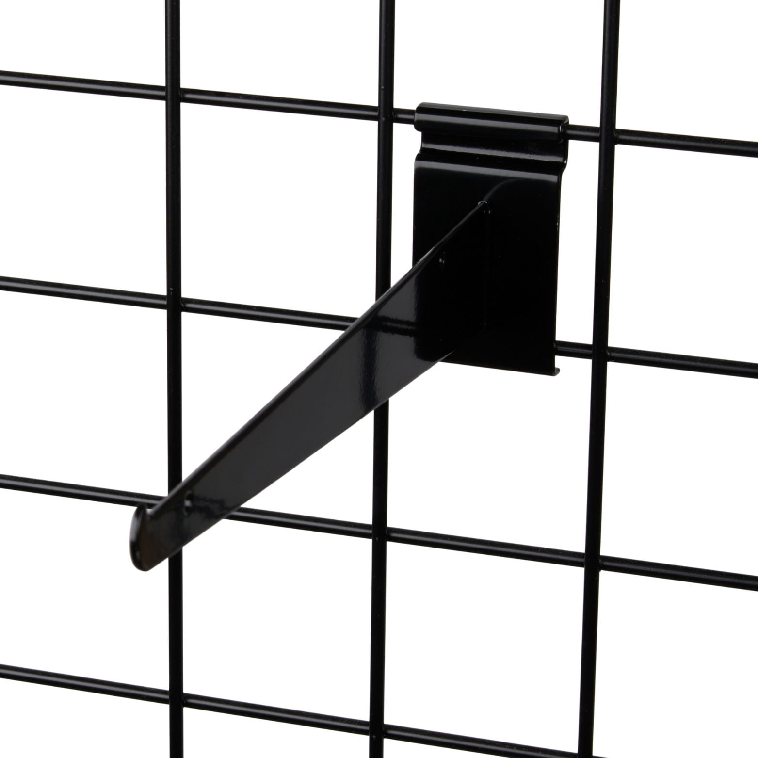 SSWBasics Grid Wall Accessory - 12 inch Black Metal Shelf Brackets for Wire Grid - Pack of 10 - Durable Gridwall Accessories - Grid Wall Shelf Brackets for Retail  Boutique  Thrift  Home Organization