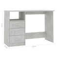 thumbnail image 4 of vidaXL Desk with Drawers Concrete Grey 110x50x76 cm Engineered Wood, 4 of 4
