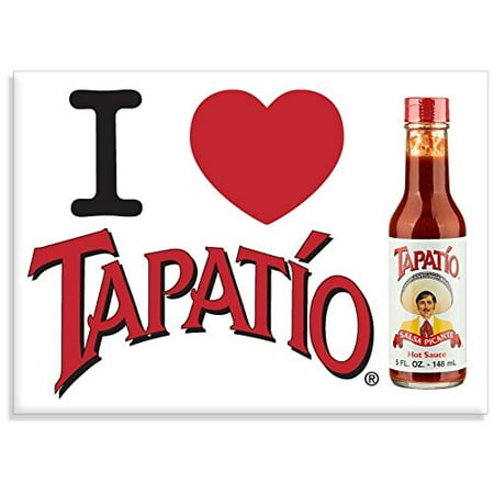Hot Rectangle Magnet ,I LOVE TAPATIO, Officially Licensed Tapatio Hot Sauce Brand, Heavy Duty Magnet Material- 2.5