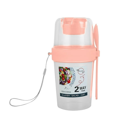 

dajkiuy Clearance Breakfast Cup Mason Cup Portable Fruit And Vegetable Light Food With Fork Cover Yogurt Cup Cup