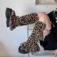 thumbnail image 3 of Women Harajuku Winter Plush Leg Warmers Gothic Punk Retro Leopard Print Foot, 3 of 3