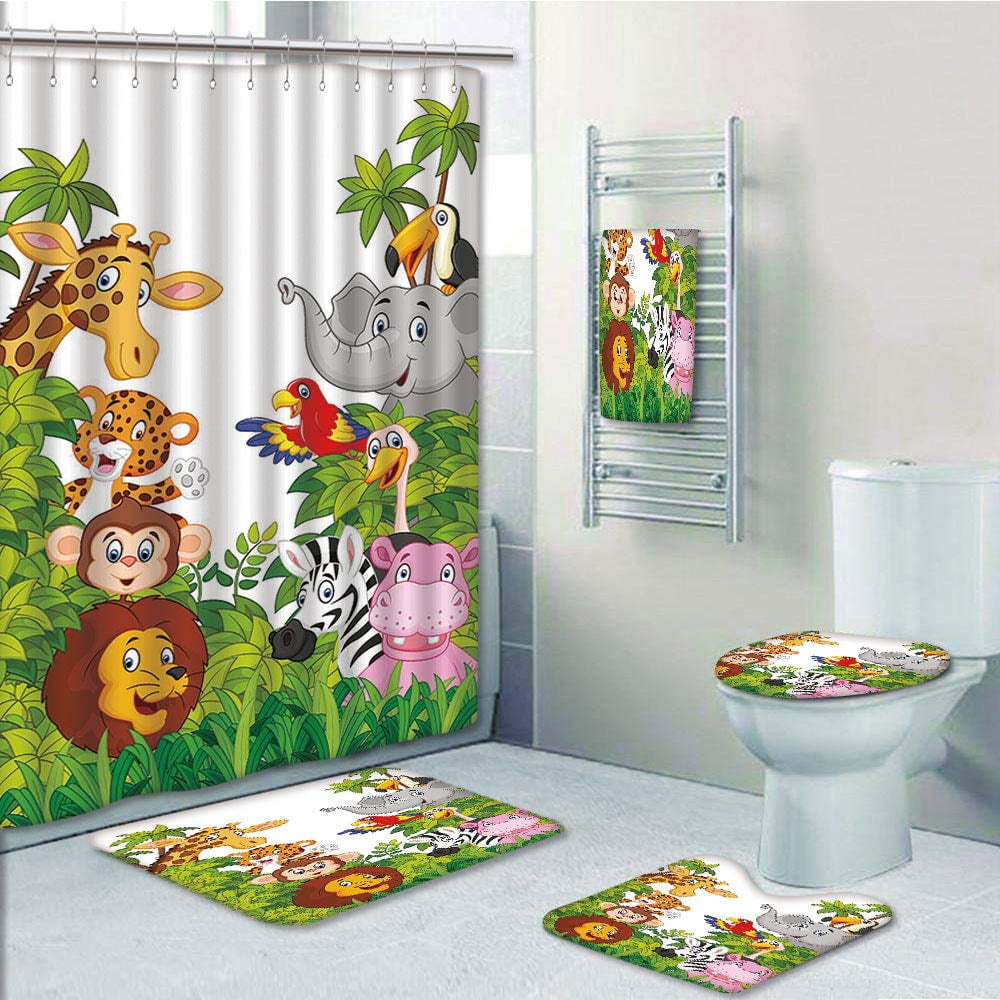 EREHome Nursery Cartoon Zoo Animals Safari Jungle Mascots Collection
