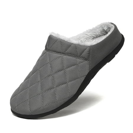 

House Slippers Plush Winter Solid Color Indoor Slippers Warm Slippers for Men