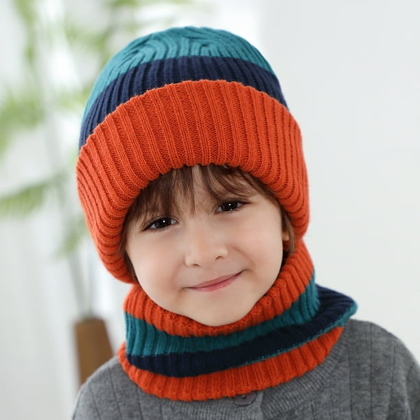 Bébé Chapeau Écharpe Ensemble Chapeaux d'hiver pour Enfant Garçon Fille  Bonnet de Chaud Automne 2 à 8 Ans 