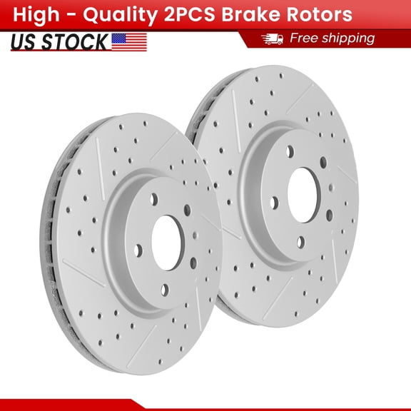 ACB ZONE Front Brake Rotors Set for Ford Fusion 2013-2020 Except Energi, Sport Models Lincoln MKZ 2013-2016 Hybrid Models Only, Drilled & Slotted Disc Rotors Kit (Left & Right)