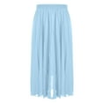 thumbnail image 5 of Sky Light Blue Loose Fit for Women Spandex Chiffon Maxi Long Beach Casual Hawaiian High Leg Tropical Tiered Plain Skort Ladies 2025 Clothes Y2K S, 5 of 6
