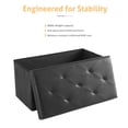 thumbnail image 7 of ACCVER 30" Storage Ottoman Bench - Faux Leather Foldable Ottoman Upholstered Entryway Bench, 400lbs Large End of Bed Bench with Storage Chest for Bedroom, Living Room, Black, 7 of 7
