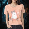 thumbnail image 2 of Godom Halloween Shirt for Women Halloween T-Shirt Short Sleeve Ghost Tee Tops, 2 of 4