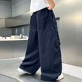 thumbnail image 6 of Swanpen Boys Cargo Pants Elastic Summer Loose Fit Lightweight Trousers, Drawstring Sweatpants for Kids 5-15Y Navy, 6 of 6