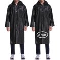 thumbnail image 1 of 2 ponchos de lluvia con capucha EVA impermeables y translúcidos, impermeables, unisex, reutilizables para viajes, acampadas, senderismo, vacaciones, paquete de 2, color blanco, 1 of 5