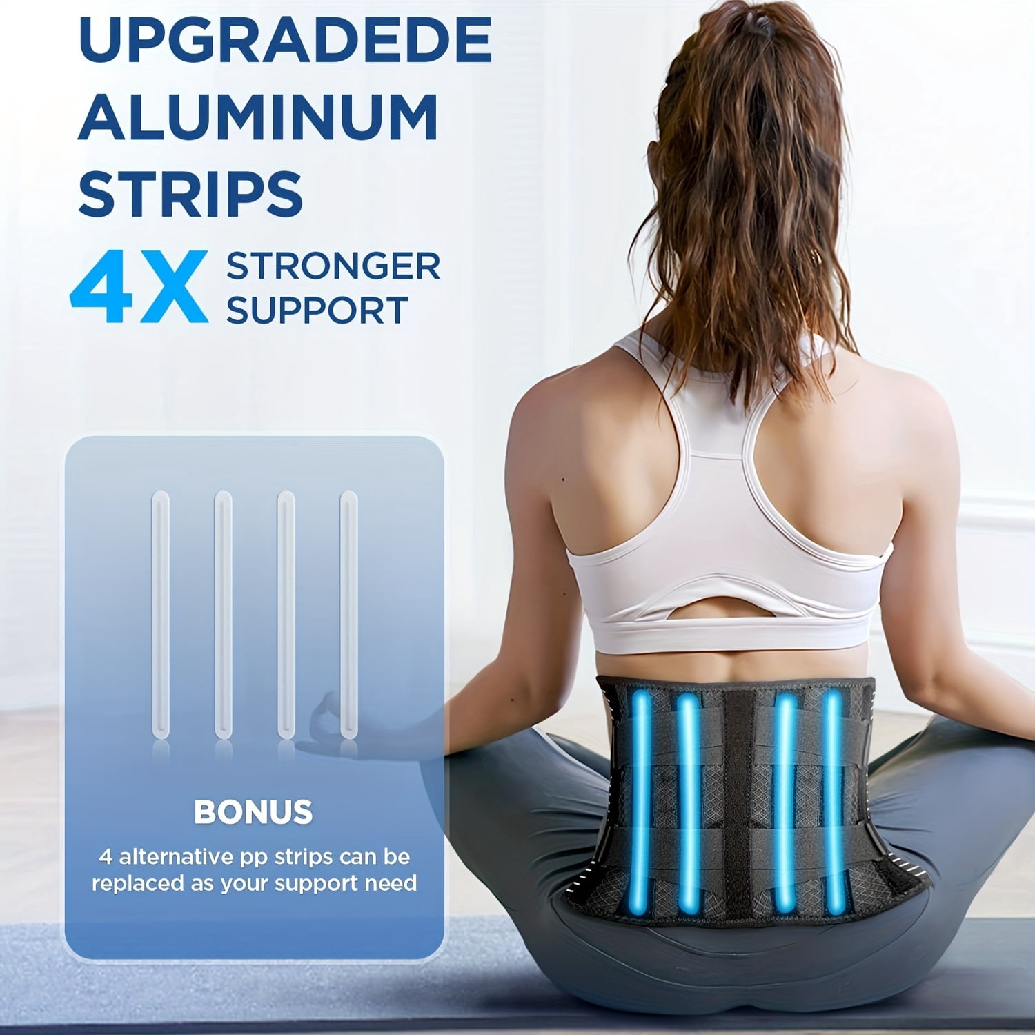 Back Brace Support Belt-Lumbar Support Back Brace for Back Pain, Sciatica, Scoliosis, Herniated Disc Adjustable Support Straps-Lower Back Brace with Removable Lumbar Pad for Men & Women,4XL