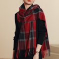 thumbnail image 5 of Charmgo Women Scarf Clearance, Women's Autumn and Winter Colorful Plaid Shawl Wraps Warm Thick Fringe Scarf, Hair Scarf for Women Red A, 5 of 8