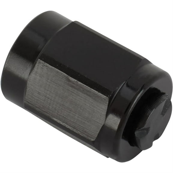 Aluminum -3 AN Flare Fitting Cap, Black Anodized