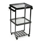 Titan Great Outdoors 3-Tier Barbecue Prep Station and Grill Accessory Serving Cart, Wire Rack Storage Shelves