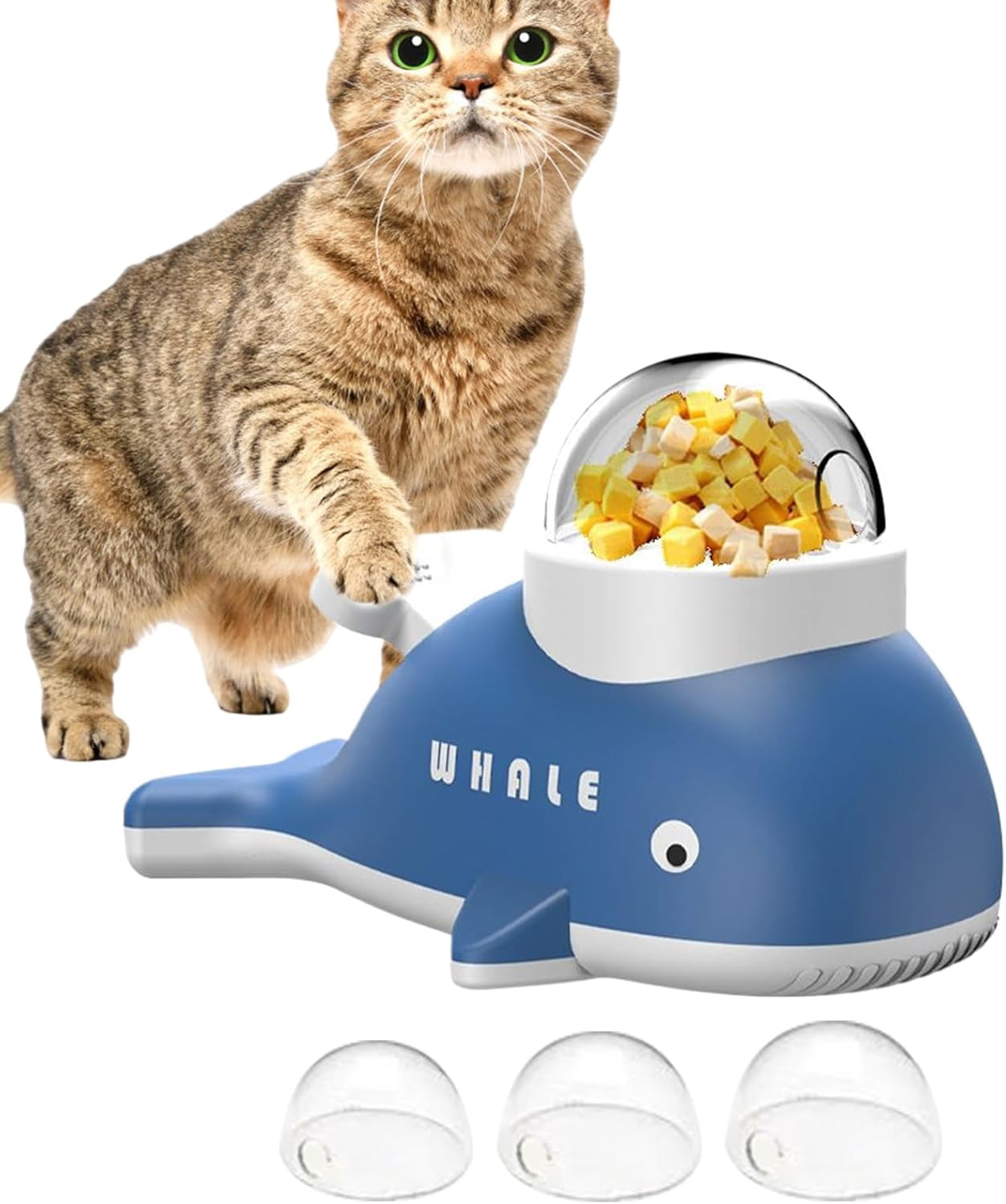 Treat Toys for Dogs - Whale-Shaped Slow Feeder Interactive Treat Dispensing Toy for Small, Medium, and Large Breeds, Promotes Healthy Eating, Pet Enrichment, Indoor Training, Boredom Relief, Exercise
