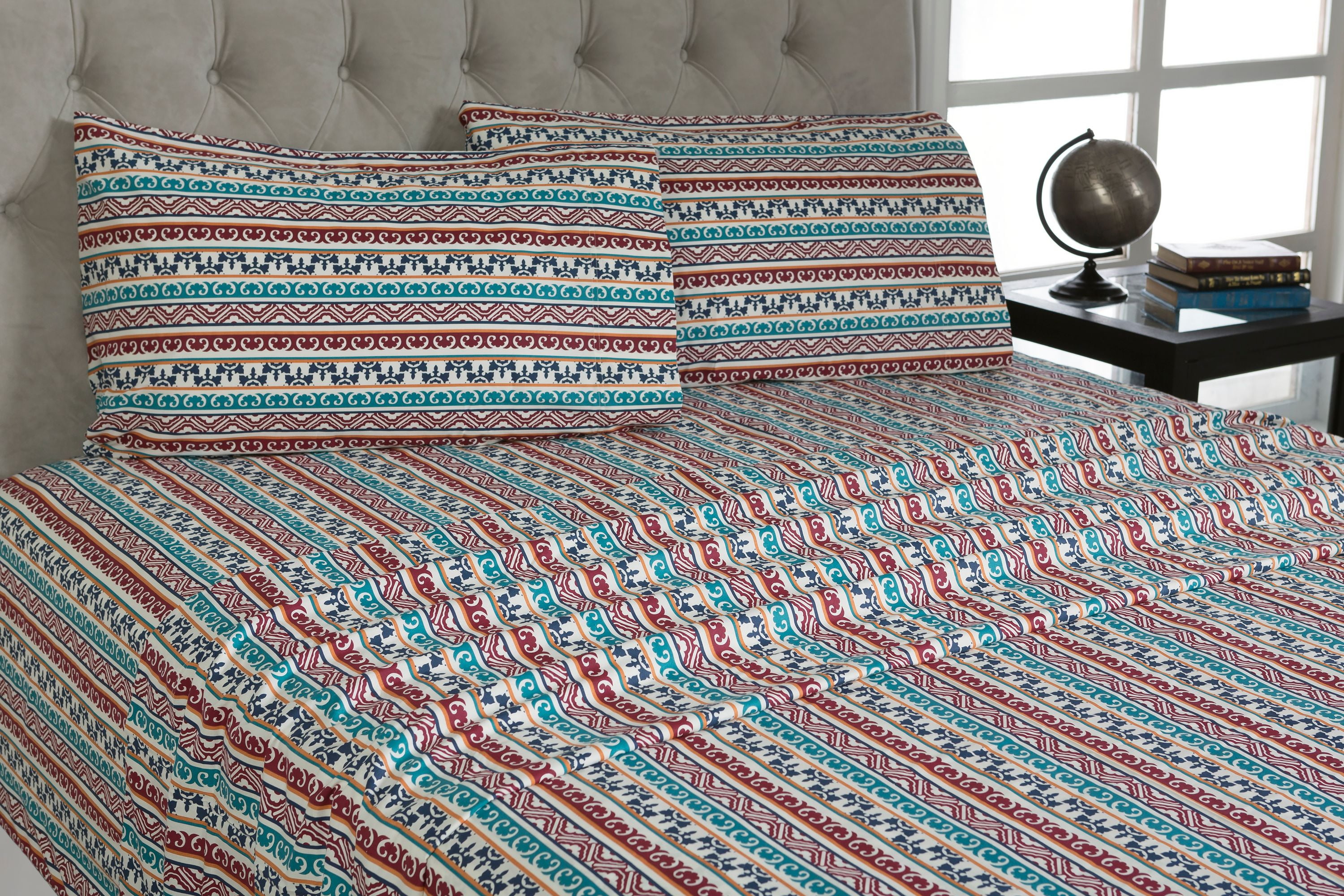 Mainstays 100 Cotton Percale Printed Sheet Set, Tapestry, Full