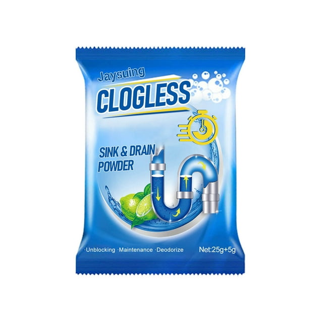 Desatascador y limpiador de desagües en gel para duchas y lavabos. Desatasca y elimina pelos, restos de jabón y obstrucciones. Limpiador de desagües de fregadero de espuma rápida Super Powder Agent.