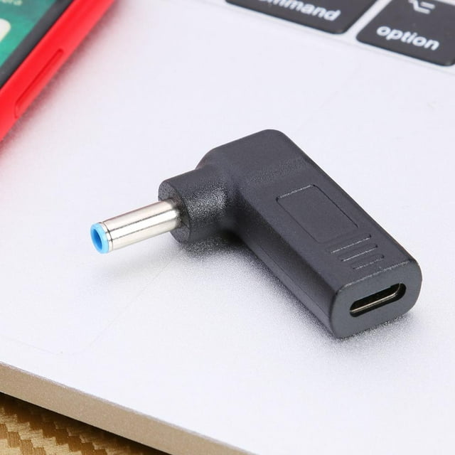 Adaptador de enchufe macho de CC de 90 grados USB-C tipo C hembra a 4,5x3,0mm para ordenador portátil