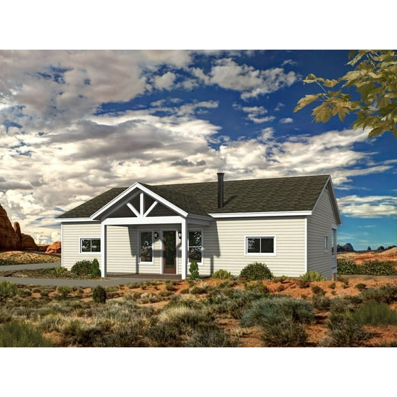 763-15001: Traditional Country 2 Bed, 2 Bath Luxury Home Plan, 1500 Sq Ft: Full Blueprints with License to Build by Home Plan Marketplace - Lesuto