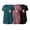Blue + Deep Pink + Black, variant on 3 Pack Maternity Nursing Shirts Double Layer Breastfeeding Tops Short Sleeve Crew Neck Tees Postpartum Clothes