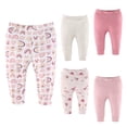 thumbnail image 4 of The Peanutshell Baby Girl Pants, 5-Pack, Rainbow Safari, 4 of 7