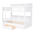 thumbnail image 4 of Twin Size Bunk Bed with Built-in Shelves Beside both Upper and Down Bed and Storage Drawer,White, 4 of 4
