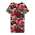 thumbnail image 5 of Viikei Womens Summer Dresses Plus Size,Women's Casual Slip Short Sleeve Dress,Women's Oversized Loose Round Neck Short Sleeved Valentine's Day Printed Dress Nightgown Multicolor XXL, 5 of 5