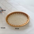 thumbnail image 2 of 1pcs Rattan Tea Tray Serving Tray Oval Woven Basket Tray Natural Wicker Decorative Serving Baskets for Organizing Tabletop Kitchen Counter,Rattan Tea Tray,Large,White, 2 of 6