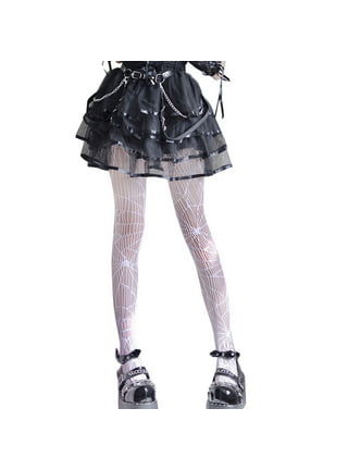 Kiapeise Women Girls Slim Pantyhose Fishnet Stockings Gothic Punk Jacquard Pattern Tights Leggings Party Club, Women's, Size: One size, Black