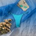 thumbnail image 2 of idosla Women's String Thong Metallic Micro Panties Sexy Low Rise Bikini Underwear Lingerie Thongs (Green, L), 2 of 6