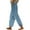 #01Sky Blue, variant on Cropped Linen Pants Women 2026 Summer Loose Fit Casual Gauze Pant Elastic Waist Capri Beach Trouser with Pockets Pink XL