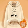 thumbnail image 4 of Christmas Cute Reindeer Hoodies for Women 2025 Long Sleeve Heavyweight Hooded Sweatshirt Pullover Tops, 4 of 5