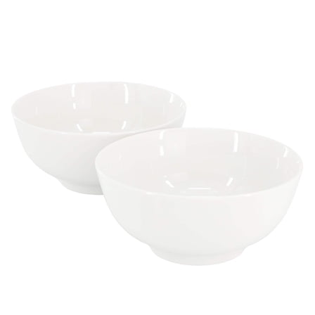 Gibson Home Great Essentials 2 Piece 6.9" Fine Ceramic Noodle Bowl Set in White