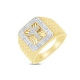 thumbnail image 3 of AFFY 0.10CT White Natural Diamond Cross Men's Ring in 14K Yellow Gold over Sterling Silver-10.5, 3 of 3